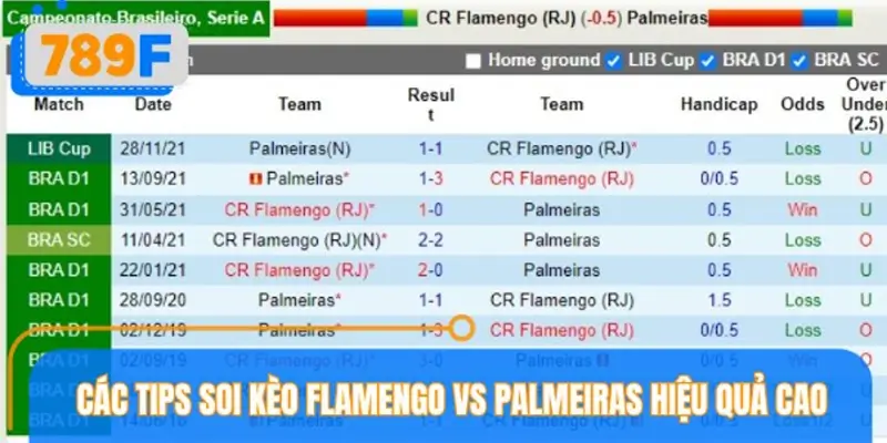 Các tips soi kèo Flamengo vs Palmeiras hiệu quả cao
